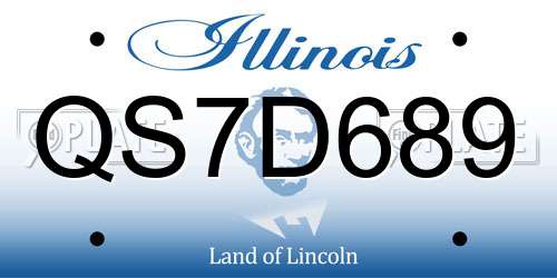 QS7D689 Illinois License Plate