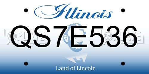 QS7E536 Illinois License Plate