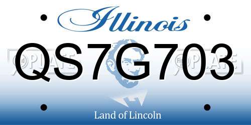 QS7G703 Illinois License Plate