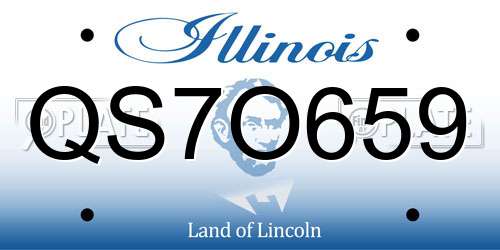 QS7O659 Illinois License Plate