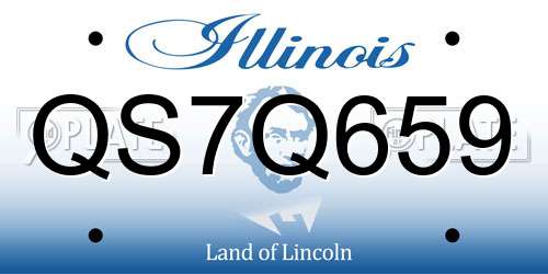 QS7Q659 Illinois License Plate