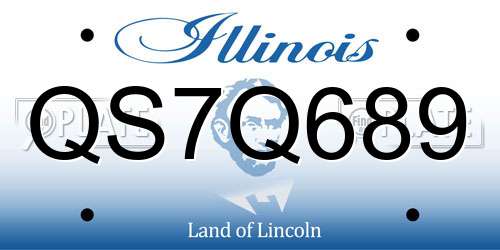QS7Q689 Illinois License Plate