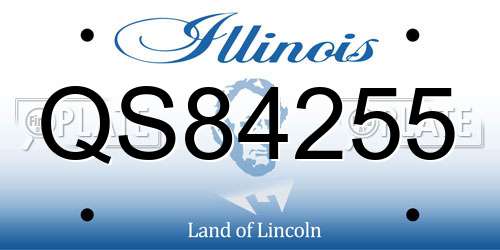 QS84255 Illinois License Plate