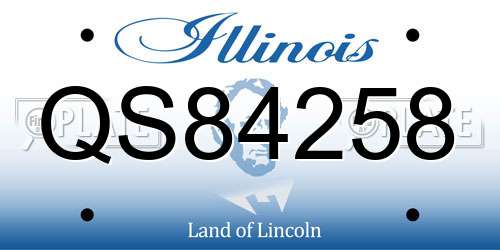 QS84258 Illinois License Plate