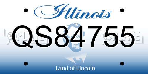 QS84755 Illinois License Plate