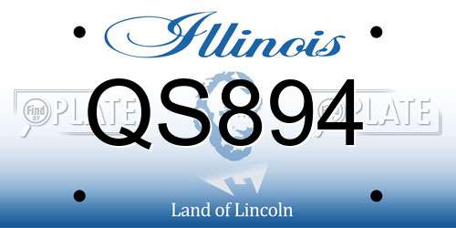QS894 Illinois License Plate