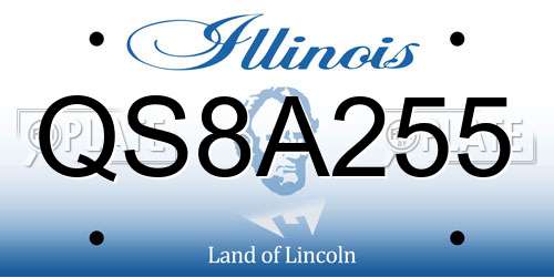 QS8A255 Illinois License Plate