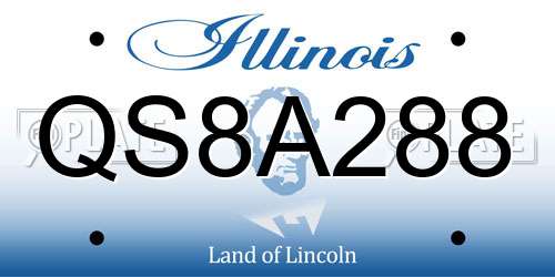 QS8A288 Illinois License Plate