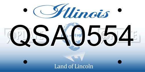 QSA0554 Illinois License Plate