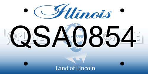 QSA0854 Illinois License Plate