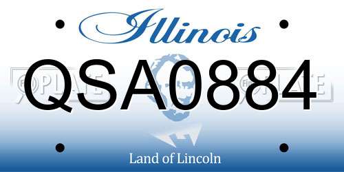 QSA0884 Illinois License Plate