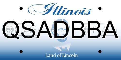 QSADBBA Illinois License Plate