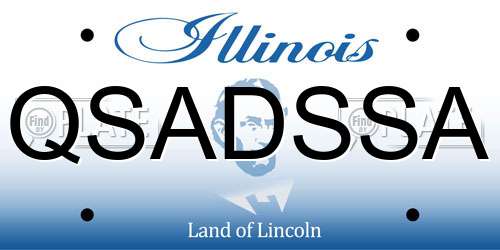 QSADSSA Illinois License Plate