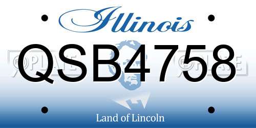 QSB4758 Illinois License Plate