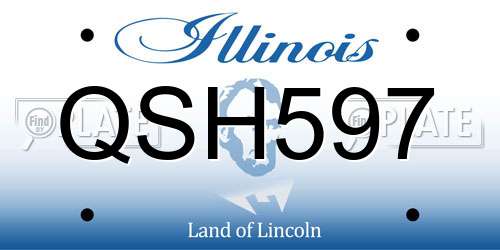 QSH597 Illinois License Plate