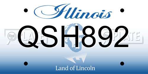 QSH892 Illinois License Plate