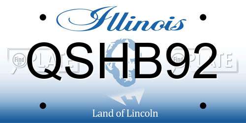 QSHB92 Illinois License Plate