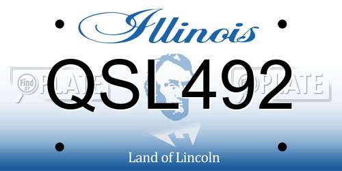 QSL492 Illinois License Plate