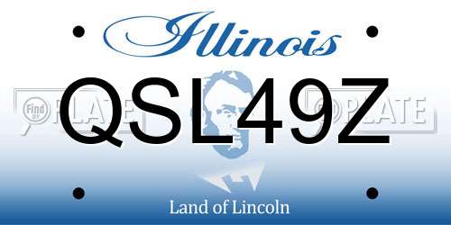 QSL49Z Illinois License Plate