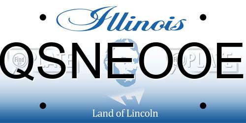QSNEOOE Illinois License Plate