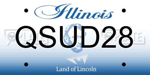 QSUD28 Illinois License Plate