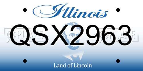 QSX2963 Illinois License Plate