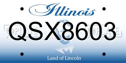 QSX8603 Illinois License Plate