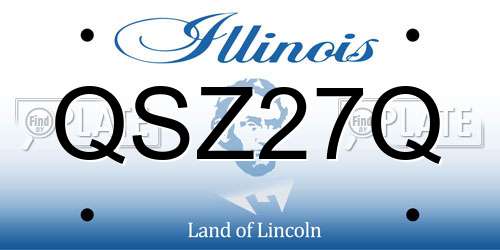 QSZ27Q Illinois License Plate