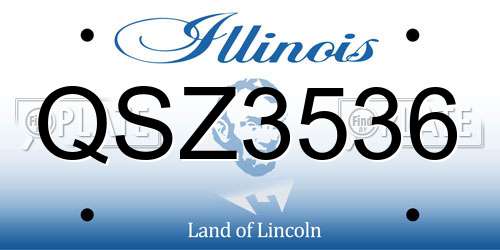 QSZ3536 Illinois License Plate
