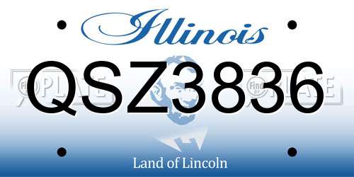 QSZ3836 Illinois License Plate