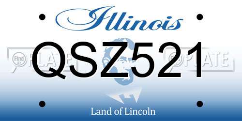 QSZ521 Illinois License Plate