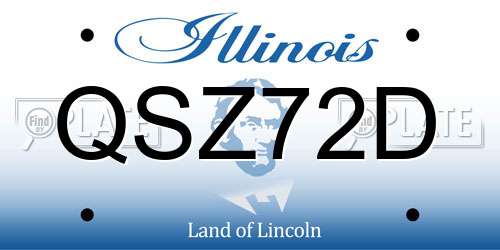 QSZ72D Illinois License Plate