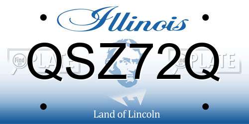 QSZ72Q Illinois License Plate
