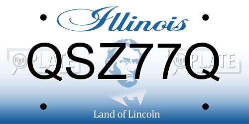 QSZ77Q Illinois License Plate