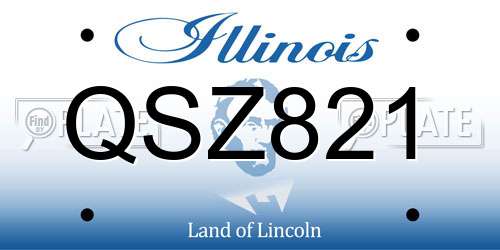 QSZ821 Illinois License Plate
