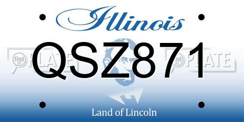 QSZ871 Illinois License Plate