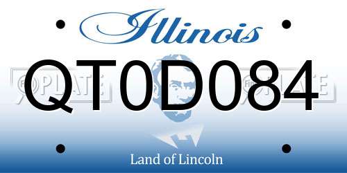 QT0D084 Illinois License Plate