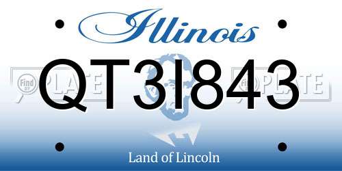 QT3I843 Illinois License Plate