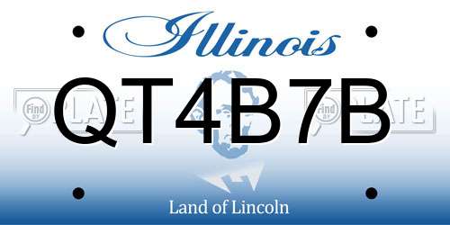 QT4B7B Illinois License Plate