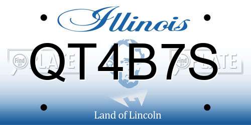 QT4B7S Illinois License Plate