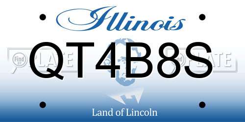 QT4B8S Illinois License Plate