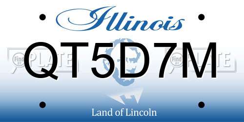 QT5D7M Illinois License Plate
