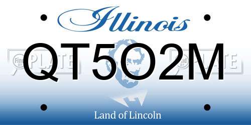 QT5O2M Illinois License Plate