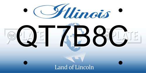 QT7B8C Illinois License Plate