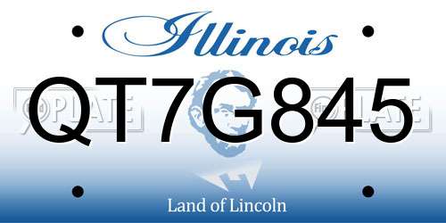 QT7G845 Illinois License Plate