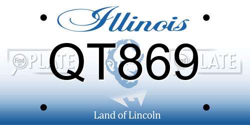 QT869 Illinois License Plate