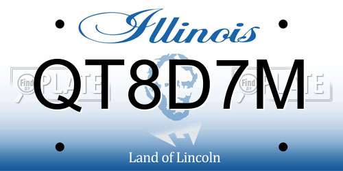 QT8D7M Illinois License Plate