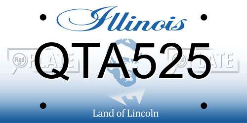 QTA525 Illinois License Plate