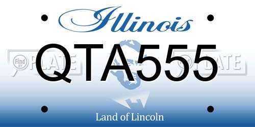 QTA555 Illinois License Plate