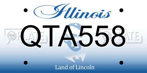 QTA558 Illinois License Plate
